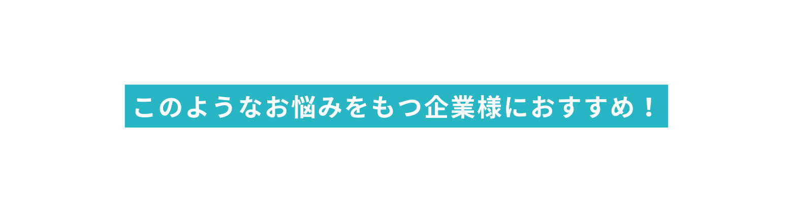 このようなお悩みをもつ企業様におすすめ